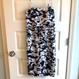 White House Black Market shutter pleat satin dress